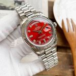 Replica Rolex Day Date President 40mm Watches Red Diamond Dial